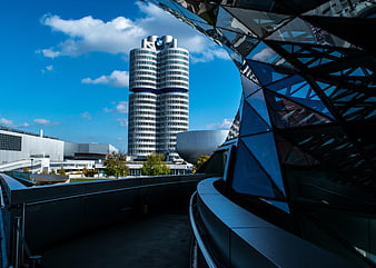 BMW Headquarters Towers and Modern Glass Architecture