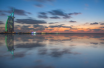 Burj Al Arab Dubai Sunset Reflection