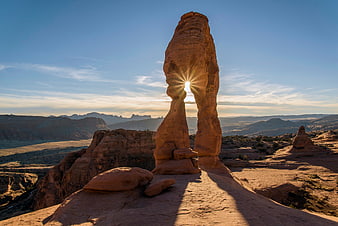 Sunburst through Turret Arch in Canyonlands National Park