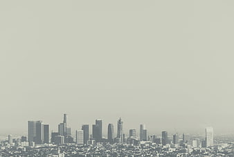 Minimalist Los Angeles Skyline With Vast Negative Space