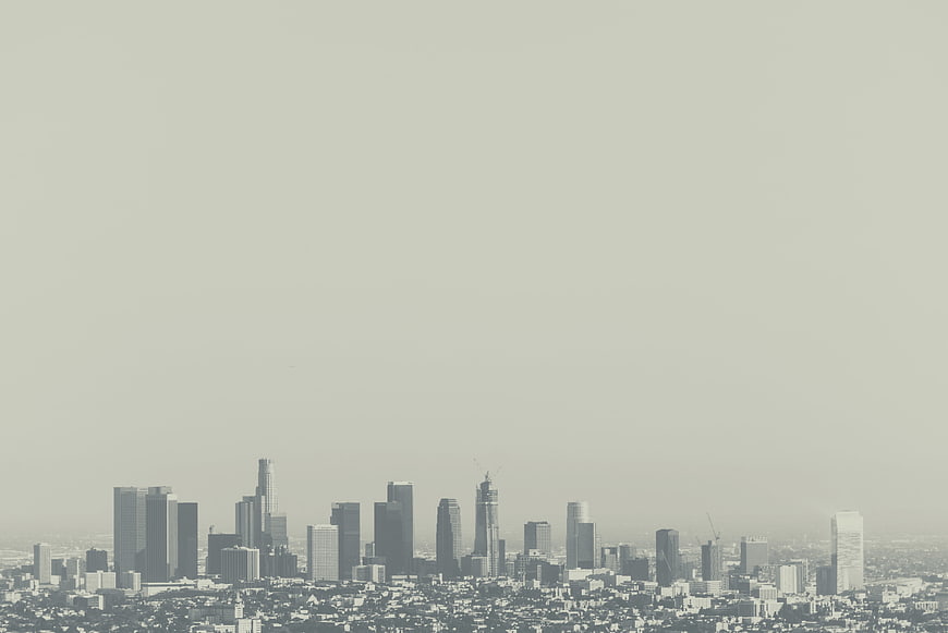 Minimalist Los Angeles Skyline With Vast Negative Space