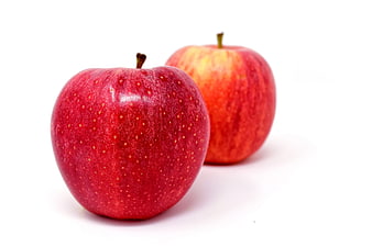 Two Fresh Red Apples Isolated on White Background