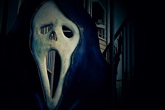 Creepy Ghostface Mask Halloween Horror Prop