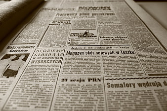 Vintage Polish Newspaper Page with Historical Headlines