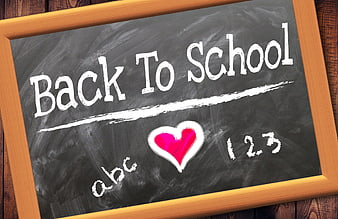 Back to School Chalkboard with Heart and ABCs