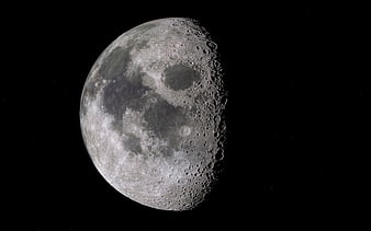 High-Resolution Waxing Gibbous Moon with Craters and Maria
