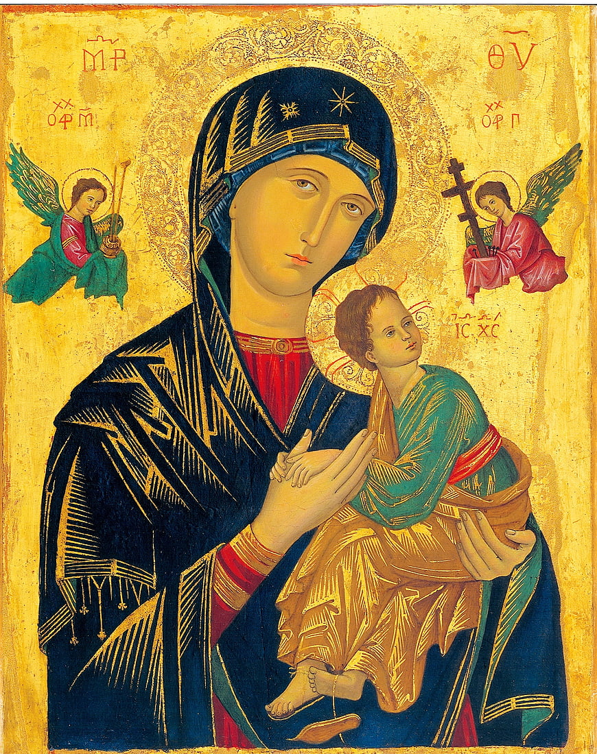 Traditional Orthodox Icon of Mother of Perpetual Help Madonna and Child