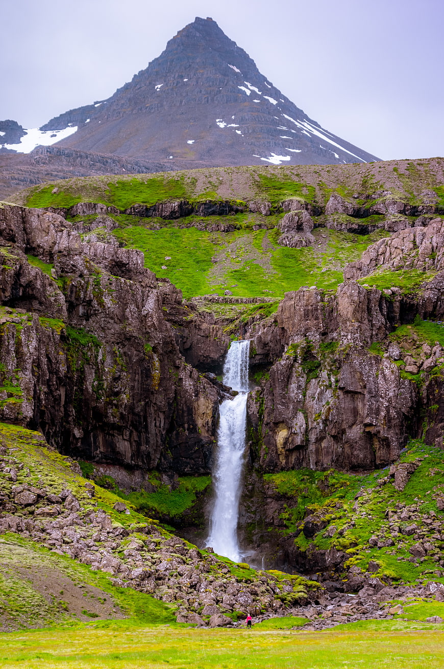 Kirkjufell Mountain and Waterfall in Iceland Landscape