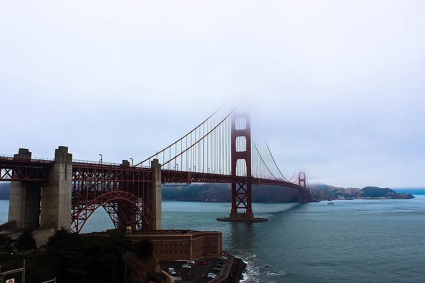 Golden Gate Bridge in Fog, San Francisco, California