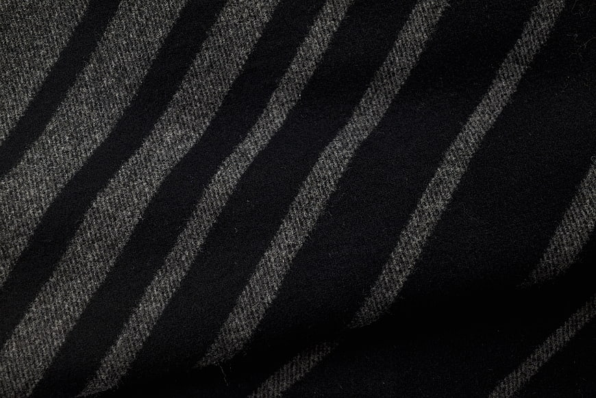 Close-up of black and gray striped fabric texture