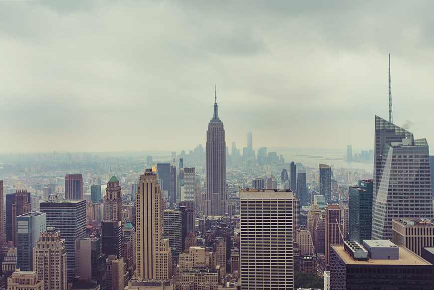 Empire State Building New York City Skyline Overcast