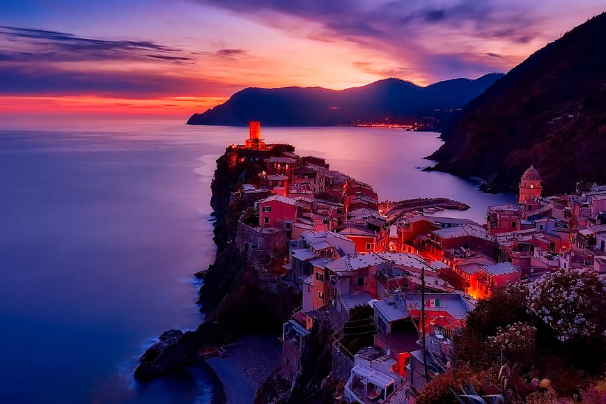 Vernazza Sunset Long Exposure Cinque Terre Italy