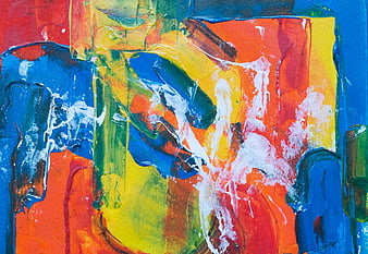 Vibrant Abstract Acrylic Painting with Bold Brushstrokes
