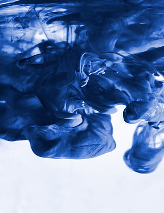 Abstract Blue Ink Swirling in Water