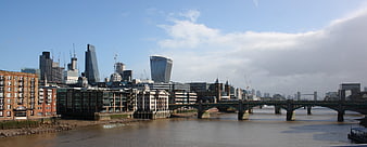 Panoramic London Skyline with River Thames and Bridges