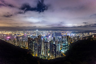 Hong Kong skyline at night from Victoria Peak