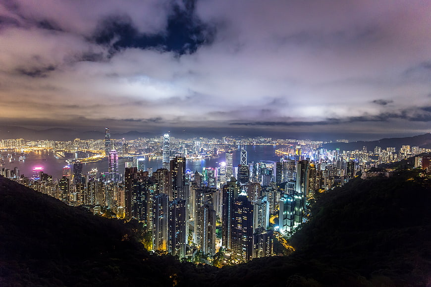 Hong Kong skyline at night from Victoria Peak