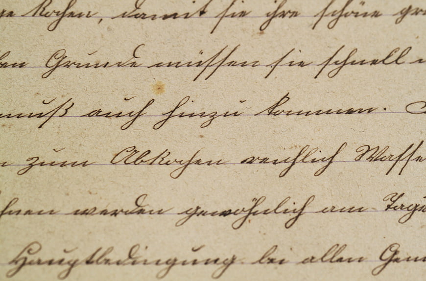 Vintage Sütterlin Handwriting on Old Textured Paper