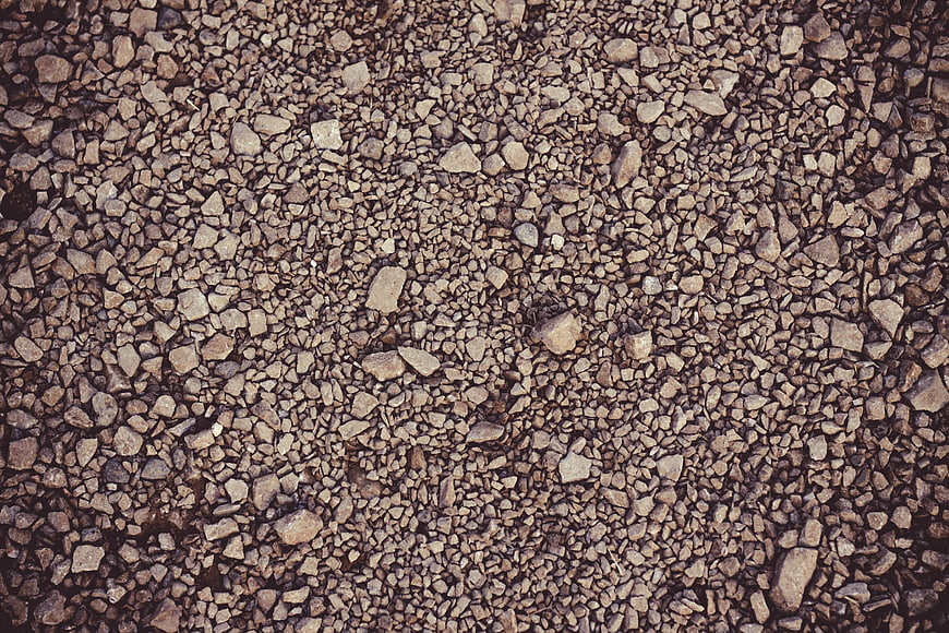 Top View of Gray Gravel and Small Stones Texture