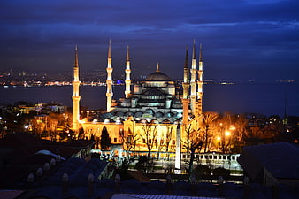 Blue Mosque Istanbul Night Skyline