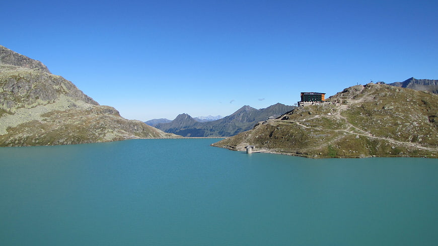 Weißsee Glacier World mountain lake in High Tauern, Austria
