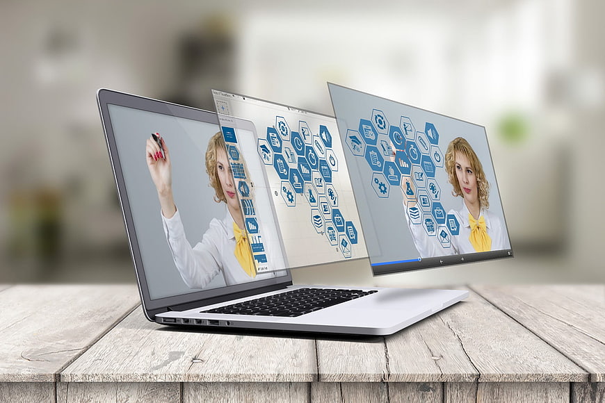 3D Holographic Presentation Emerging from Laptop Screen