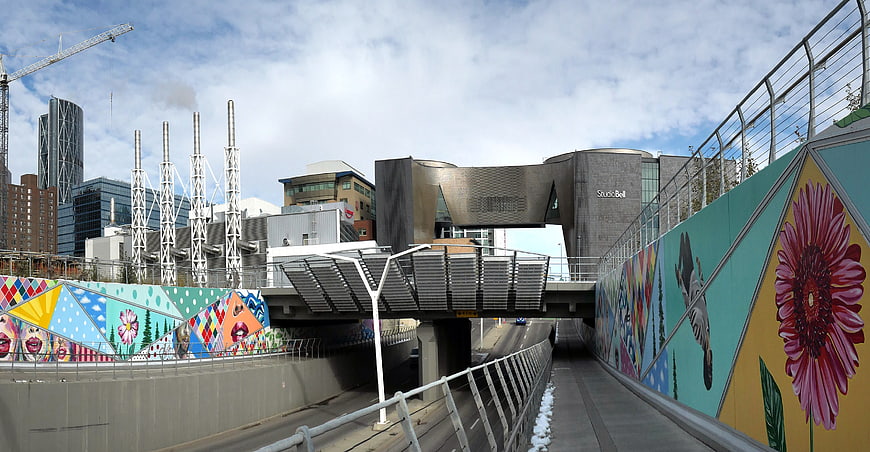 Colorful Urban Mural on City Ramp Walls