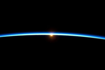 Sunrise over Earth's Atmosphere from Space