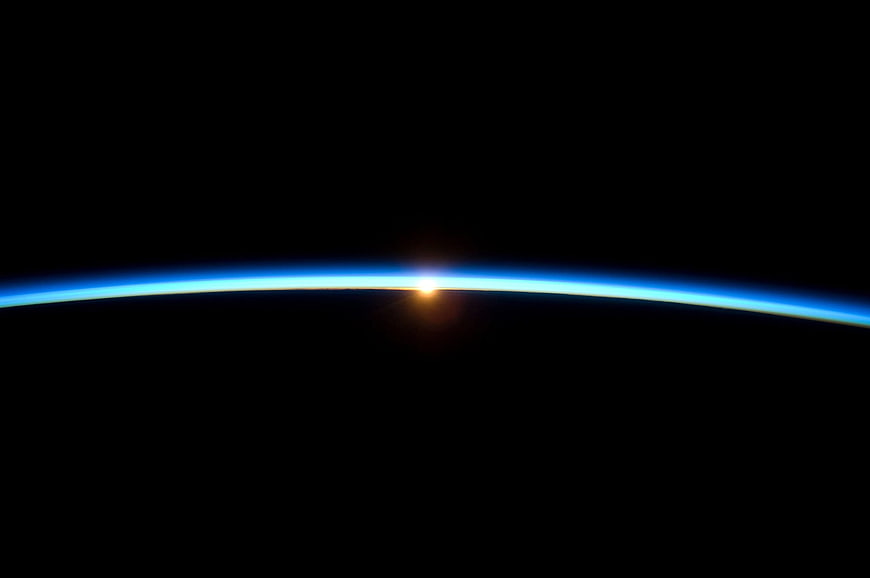 Sunrise over Earth's Atmosphere from Space