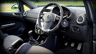 Interior of a Vauxhall Corsa VXR with manual transmission