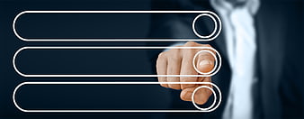 Businessman hand selecting option on digital interface