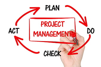 Hand drawing project management PDCA cycle diagram