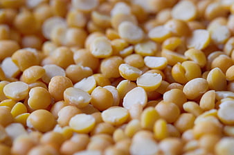 Close-up of raw split yellow peas for cooking