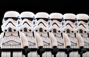 Row of Lego Star Wars Stormtrooper Minifigures