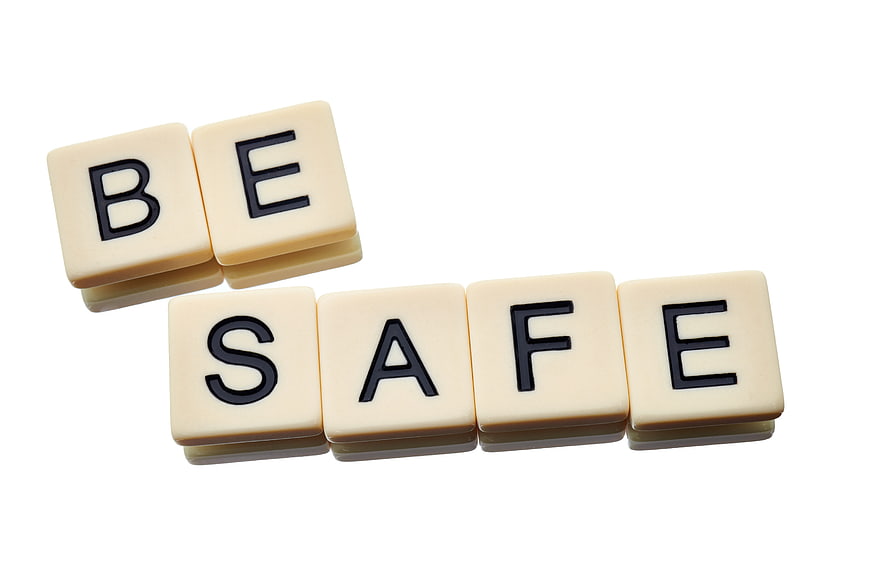 Be Safe Scrabble Tiles on White Background