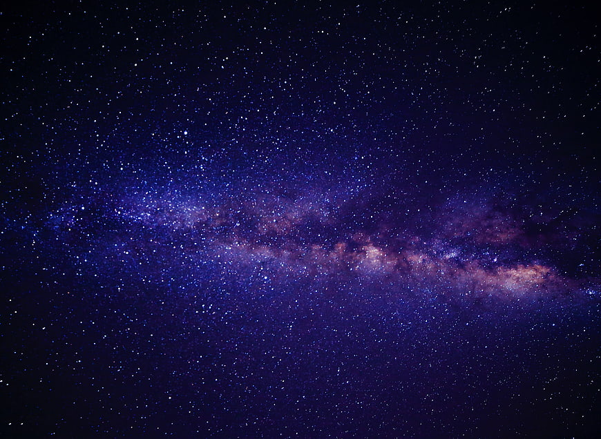 Milky Way Galaxy in Deep Purple Night Sky