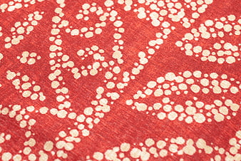 Red Fabric with Cream Dotted Pattern Texture