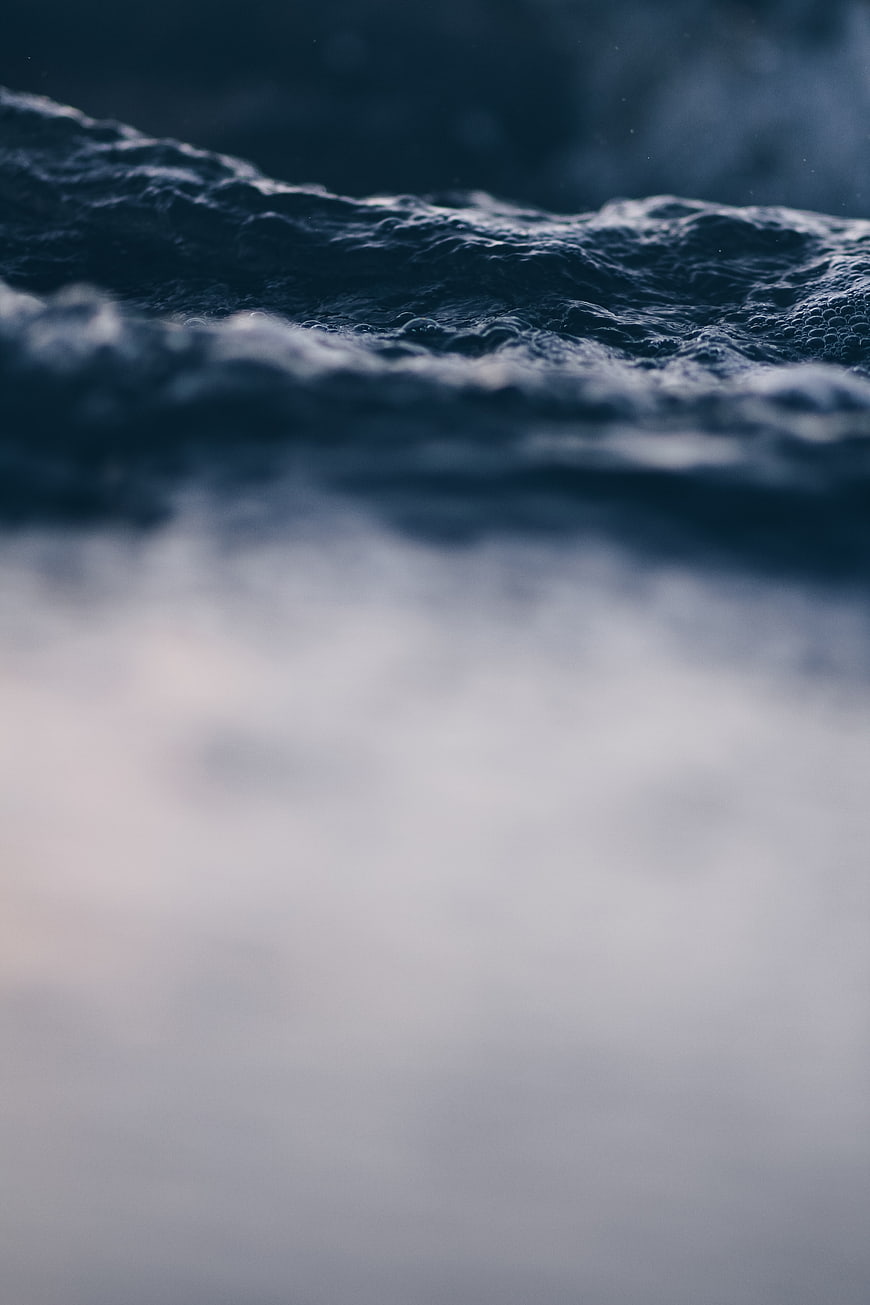 Abstract Blue Ocean Waves with Soft Focus and Copyspace