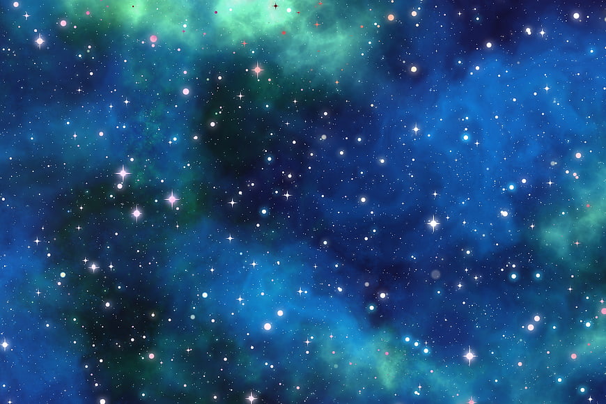 Vibrant Blue And Green Nebula Starfield Space Background