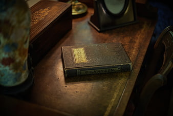 Vintage Tennyson Book on Antique Wooden Desk