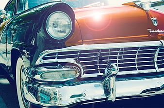 Close-up of Vintage 1957 Chevrolet Bel Air Front Grille