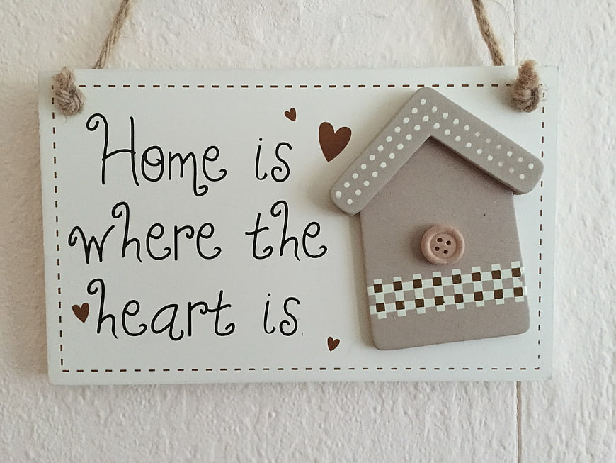 Home is where the heart is wooden wall sign decor