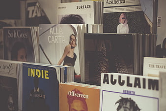 Stacks of Indie and Art Magazines on Display Shelf