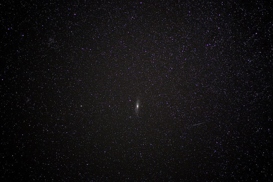 Andromeda Galaxy in Starry Night Sky