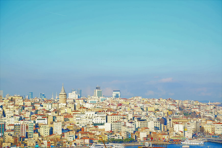 Istanbul Skyline with Galata Tower and Bosphorus