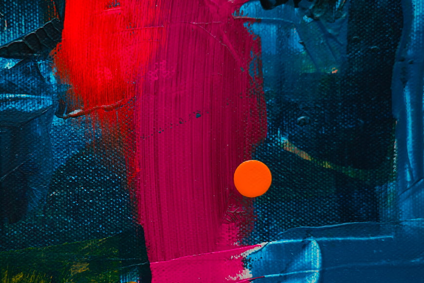 Abstract Red and Blue Oil Painting Texture Close Up