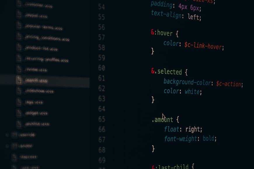 Close-up of CSS Code on Dark Screen