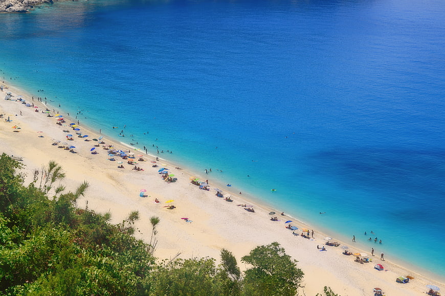 Aerial View of Myrtos Beach Kefalonia Greece