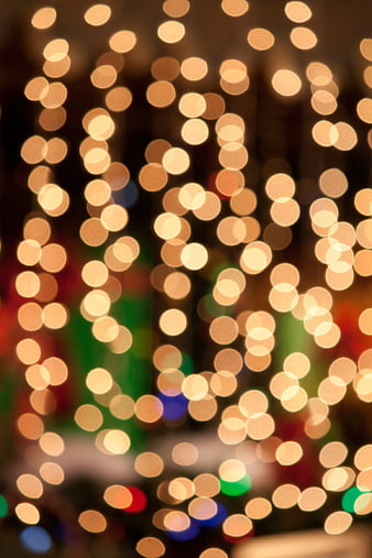 Golden Christmas Light Bokeh Background