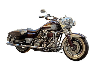 Classic Cruiser Motorcycle Isolated on White Background